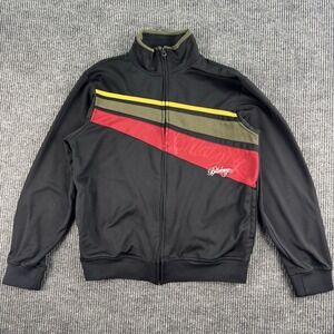 Vintage Billabong Track Jacket Men Extra Large Black Red Spell Out Logo y2k